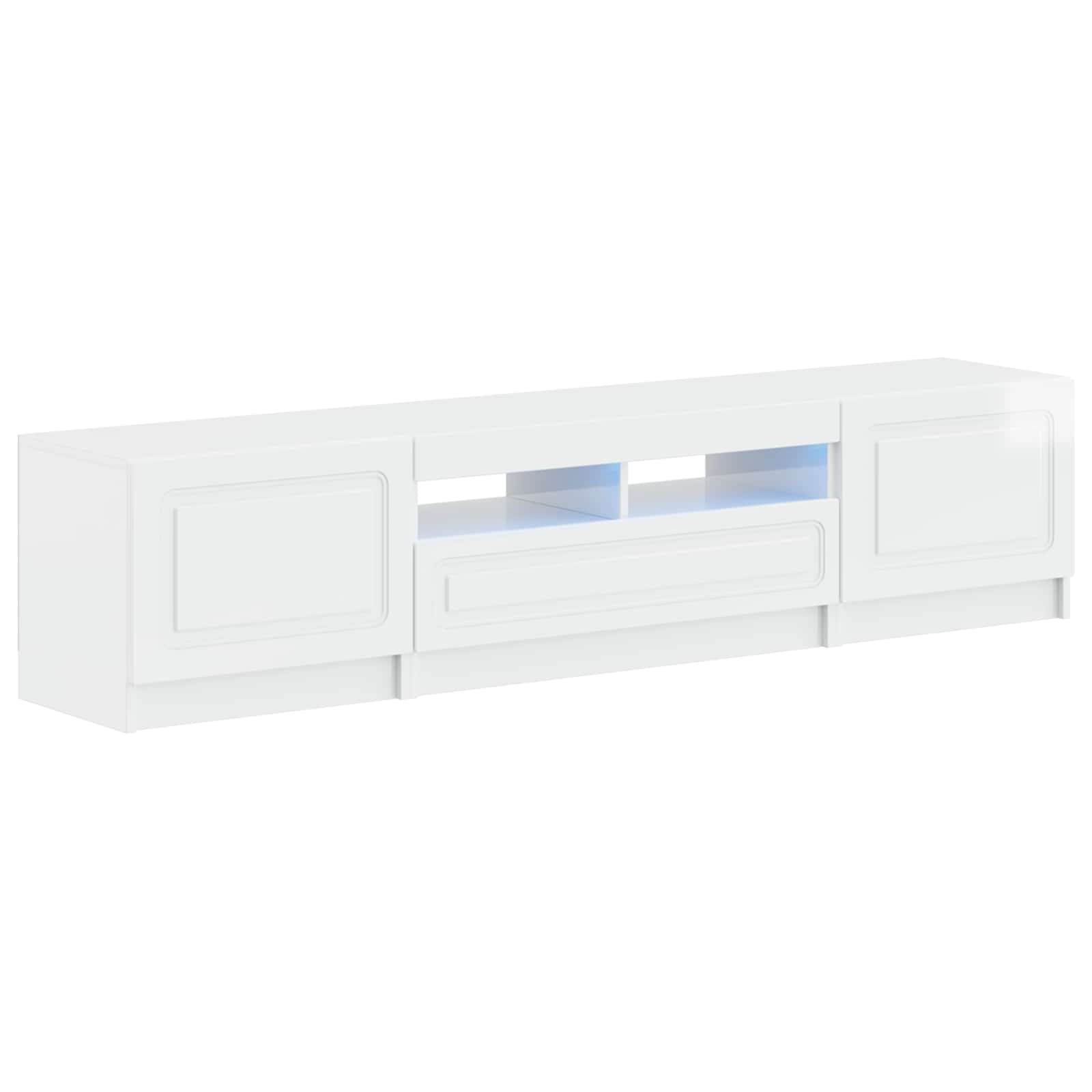 vidaXL 5 Piece LED TV Cabinet High Gloss White Engineered Wood 2