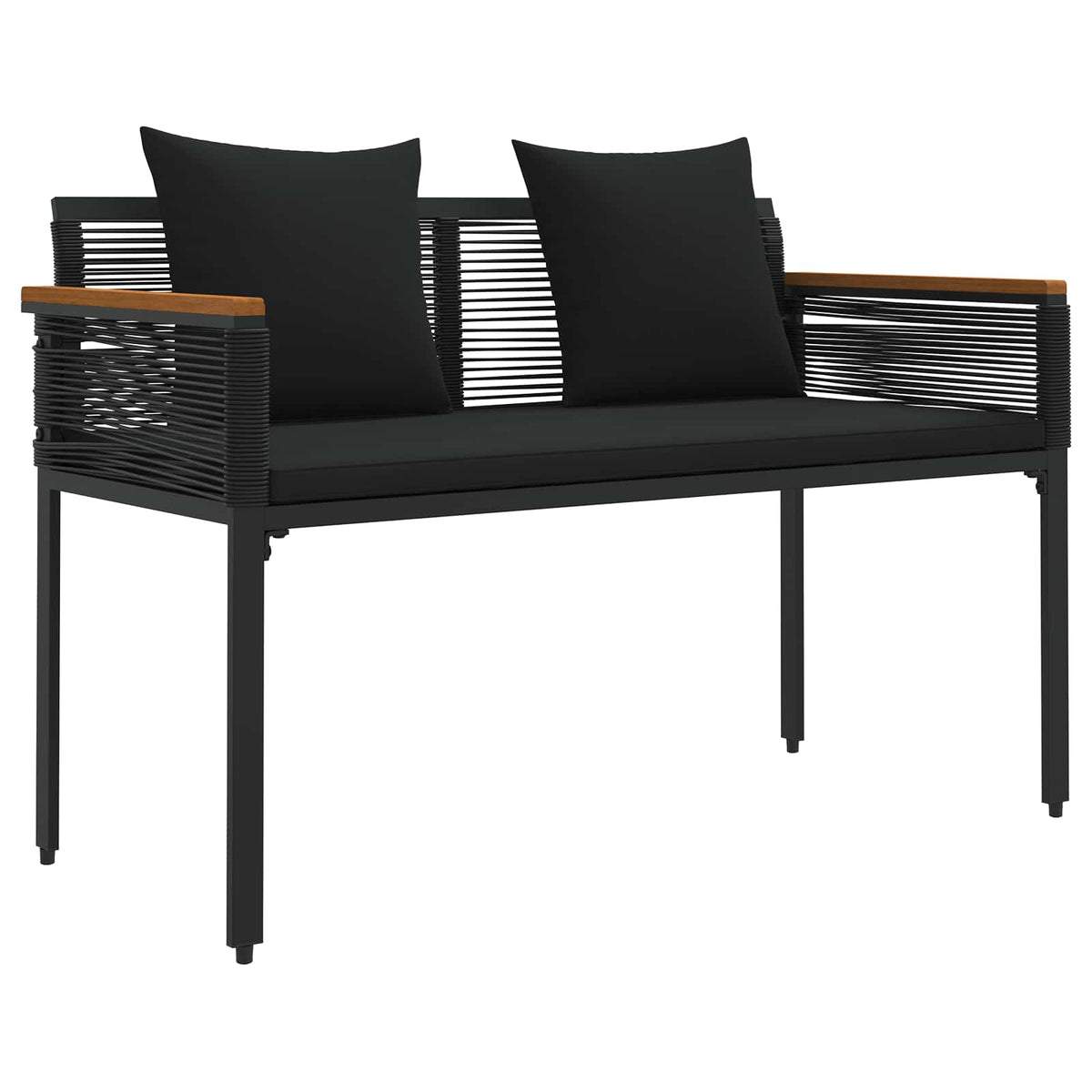 vidaXL Outdoor Furniture Set 4 pcs Black Poly Rattan 5