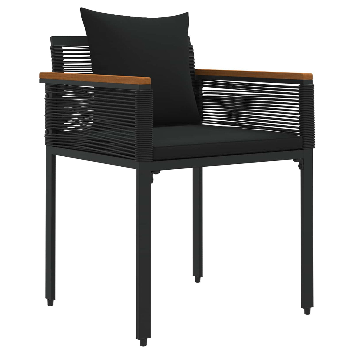 vidaXL Outdoor Furniture Set 4 pcs Black Poly Rattan 6