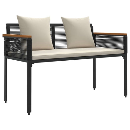 vidaXL Outdoor Furniture Set Black and Cream White Poly Rattan 5