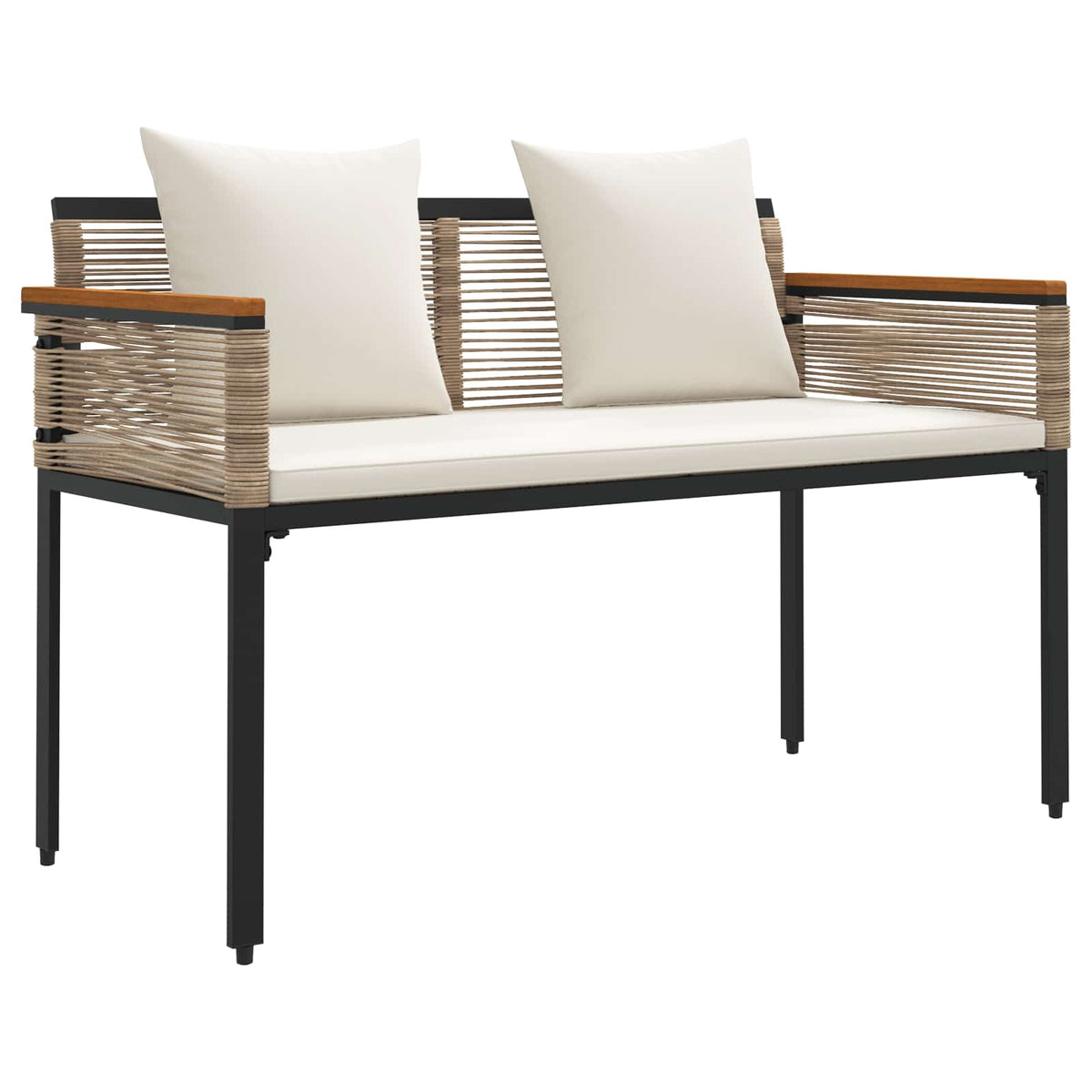 vidaXL Outdoor Furniture Set Beige and Cream White Poly Rattan 5