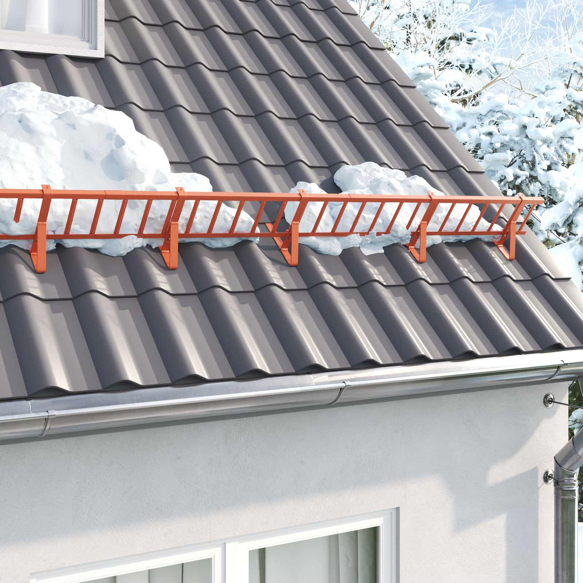 Snow Guard Support 29.5 x 3 x 34.5 cm Steel Red 12