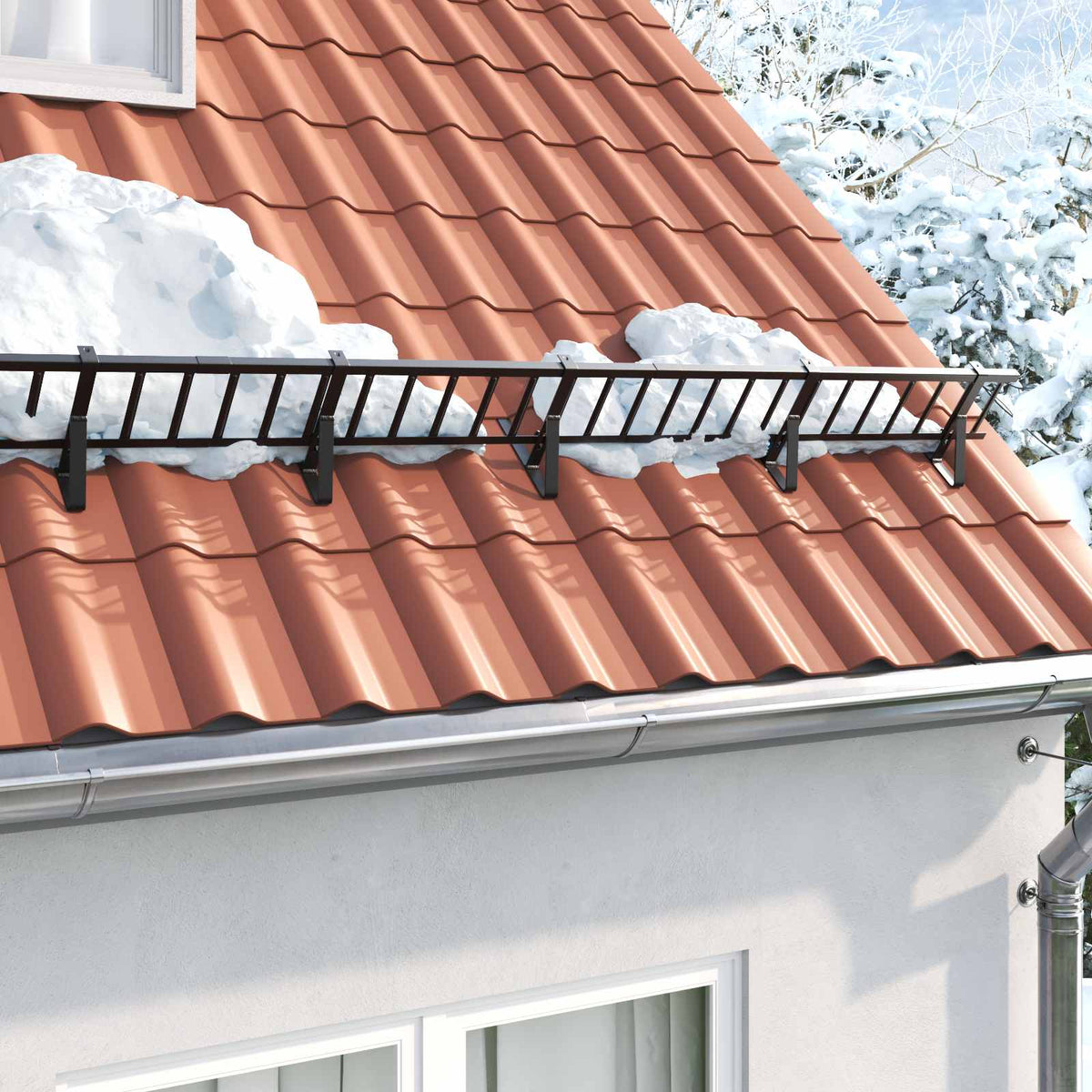 Snow Guard Support 29.5 x 3 x 34.5 cm Steel Black 6