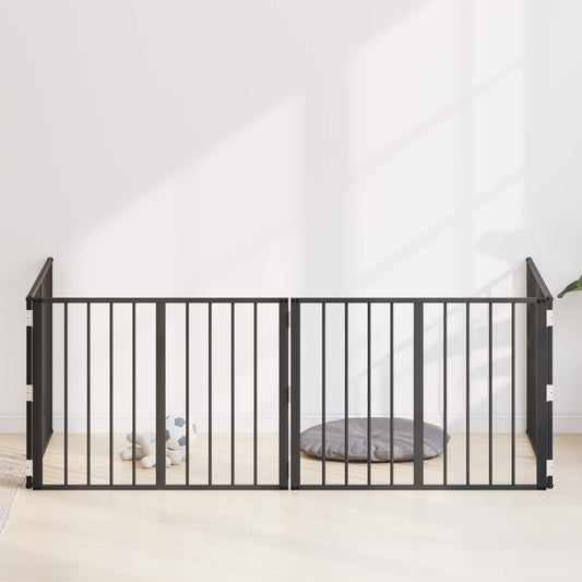 Dog Gate Black Galvanised Steel Width 80 cm 60 cm 4