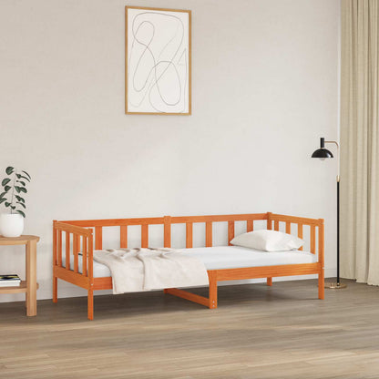 Day Bed without Mattress Solid Wood Pine Wax brown 80 cm 200 cm