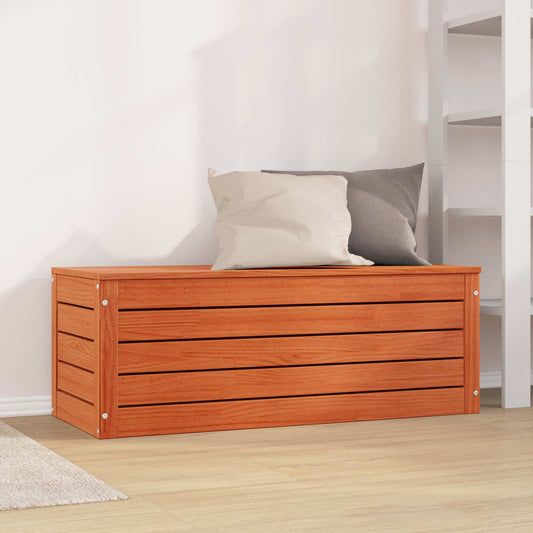 Storage Box 89x36,5x33 cm Solid Wood Pine Wax brown 89 x 36.5 x 33 cm