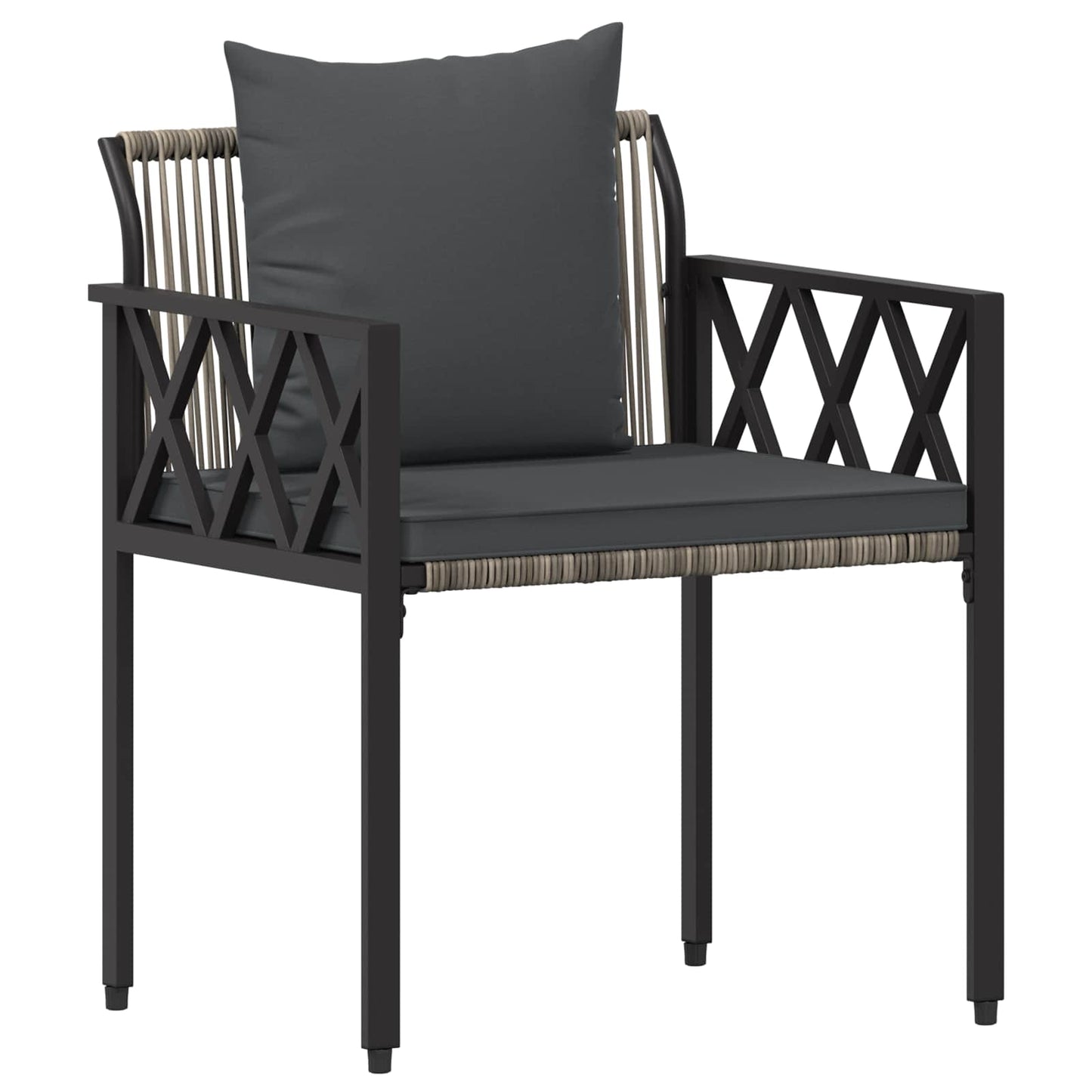 vidaXL Outdoor Furniture Set 4 pcs Grey and Dark Grey Poly Rattan 4