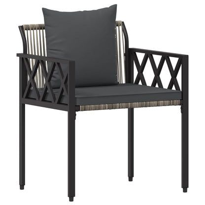 vidaXL Outdoor Furniture Set 4 pcs Grey and Dark Grey Poly Rattan 4