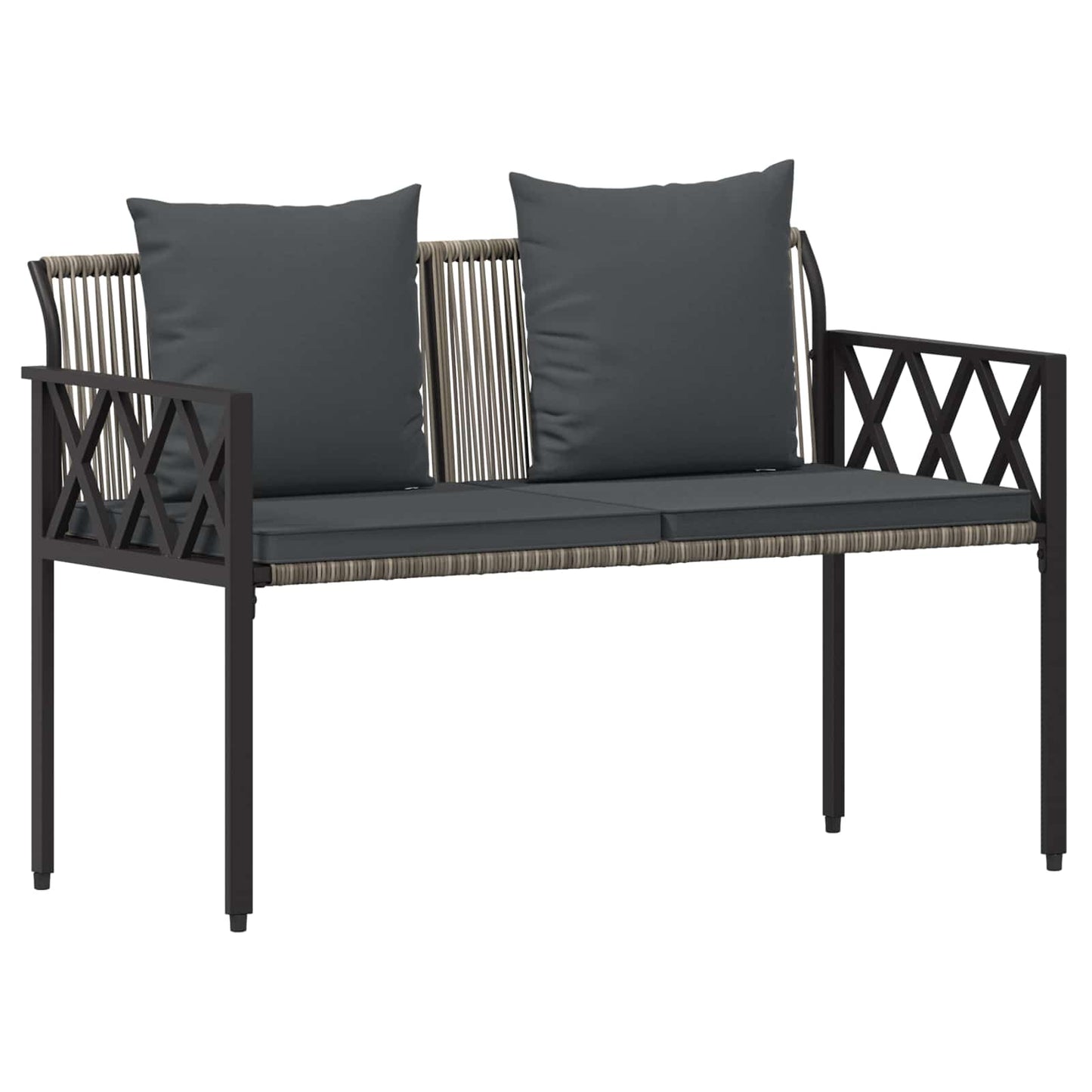 vidaXL Outdoor Furniture Set 4 pcs Grey and Dark Grey Poly Rattan 5