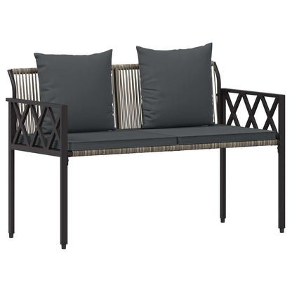 vidaXL Outdoor Furniture Set 4 pcs Grey and Dark Grey Poly Rattan 5