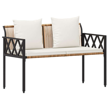 vidaXL Outdoor Furniture Set 4 pcs Brown and Cream White Poly Rattan 5