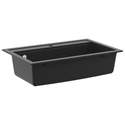 vidaXL Sink Granite 795 x 505 mm Black 2