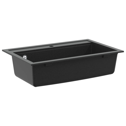 vidaXL Sink Granite 795 x 505 mm Black 2
