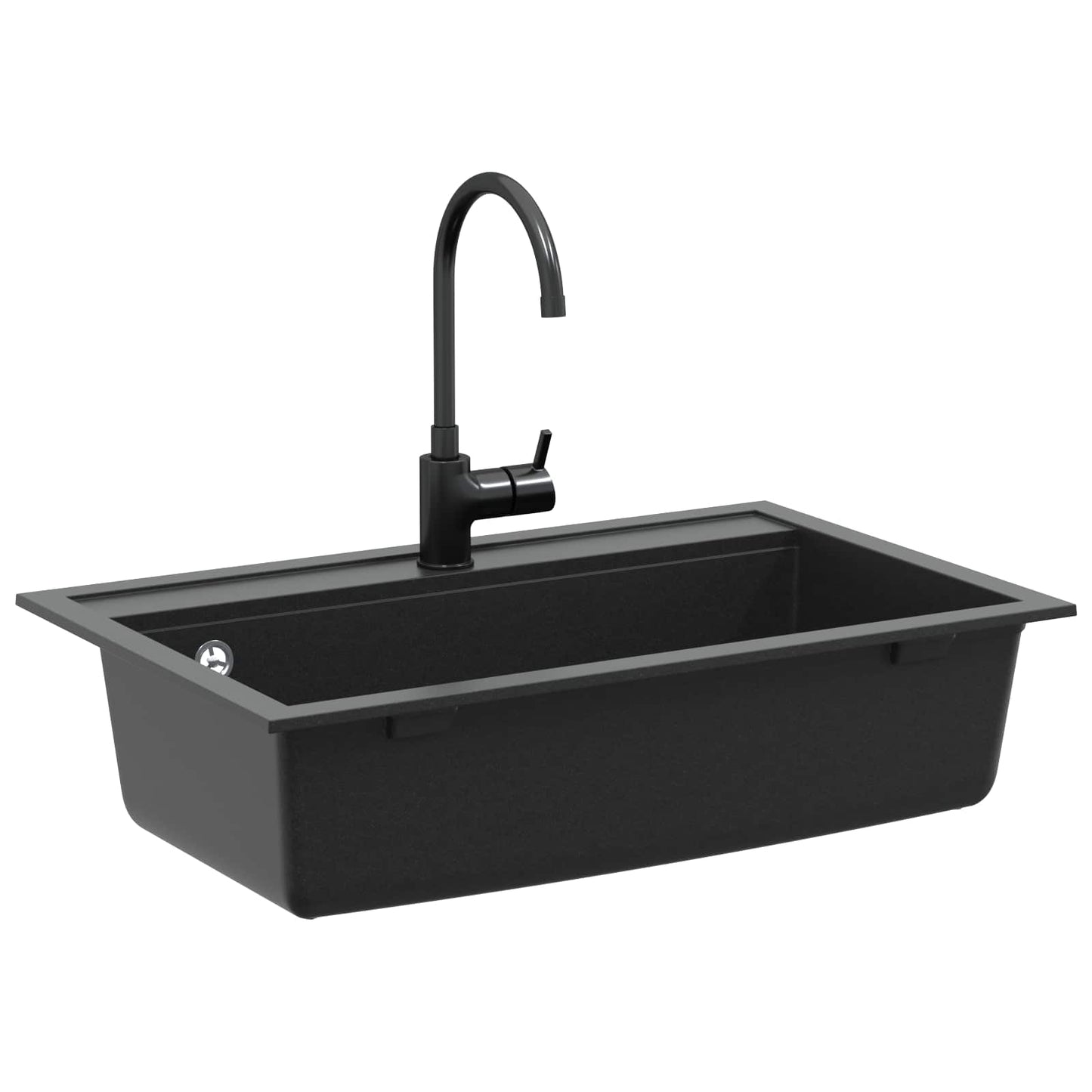 vidaXL Sink Granite 795 x 505 mm Black 3