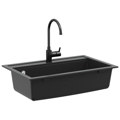 vidaXL Sink Granite 795 x 505 mm Black 3