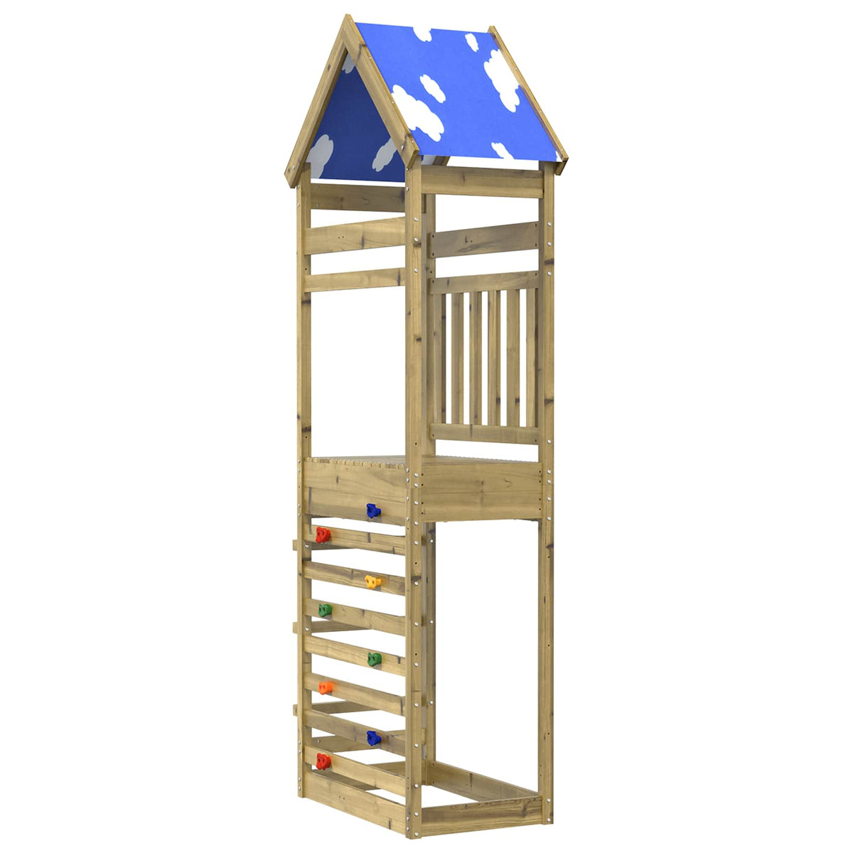 vidaXL Play Tower Brown 52.5 x 85 x 265 cm Solid Impregnated Wood 2