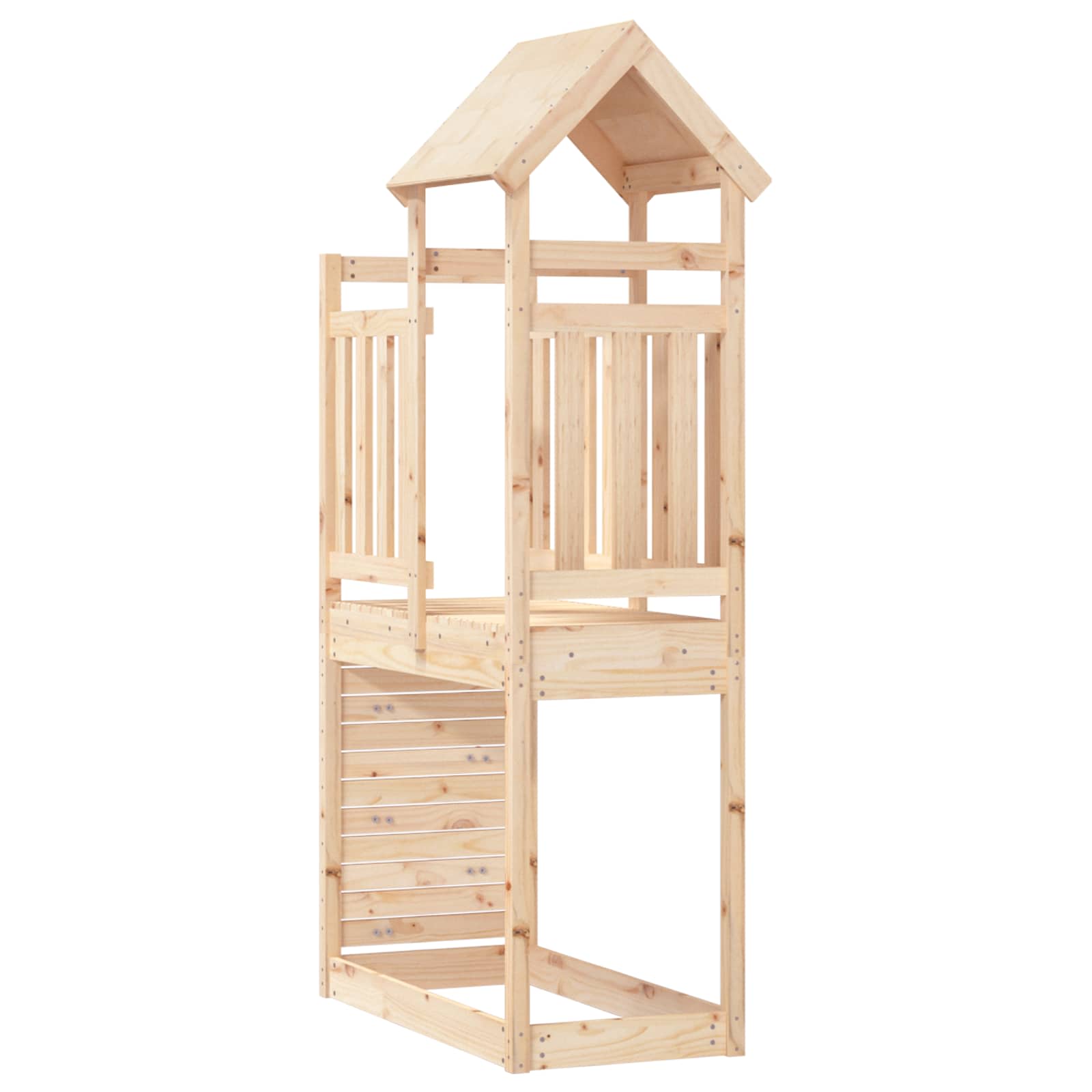vidaXL Play Tower Brown 53 x 110.5 x 214 cm Solid Pine Wood 5