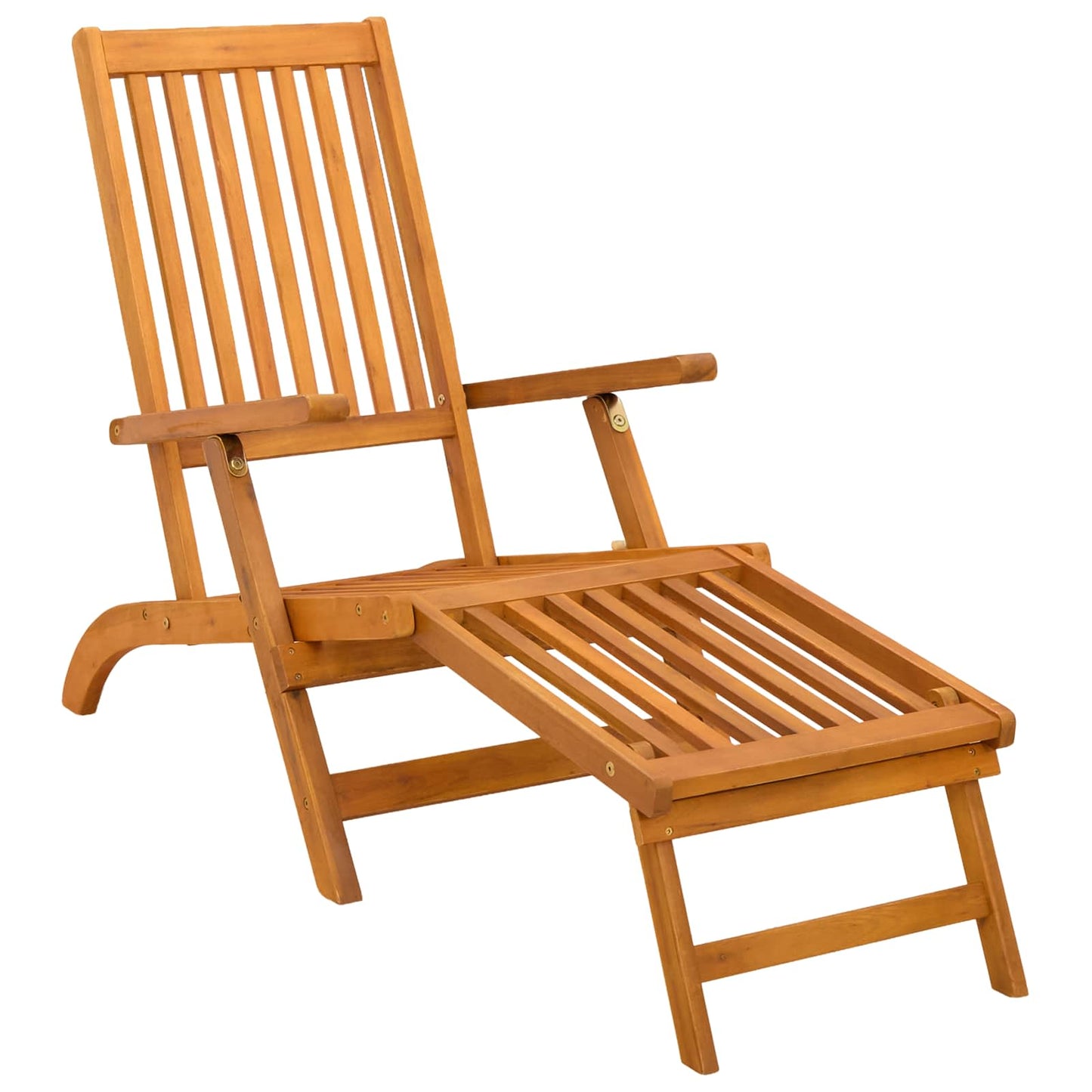 vidaXL Reclining and Folding Sunlounger 2 pcs Solid Acacia Wood 3