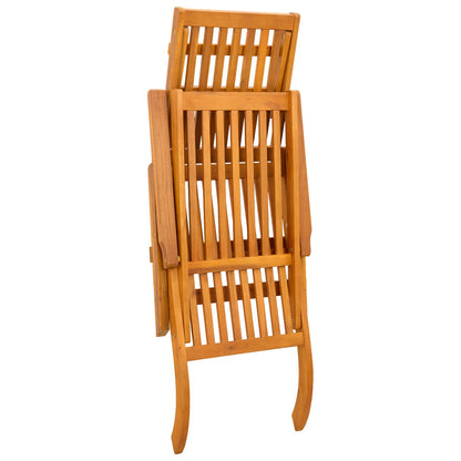 vidaXL Reclining and Folding Sunlounger 2 pcs Solid Acacia Wood 4