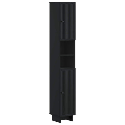 vidaXL 3 Piece Bathroom Cabinet Set EDE Black Engineered Wood 2