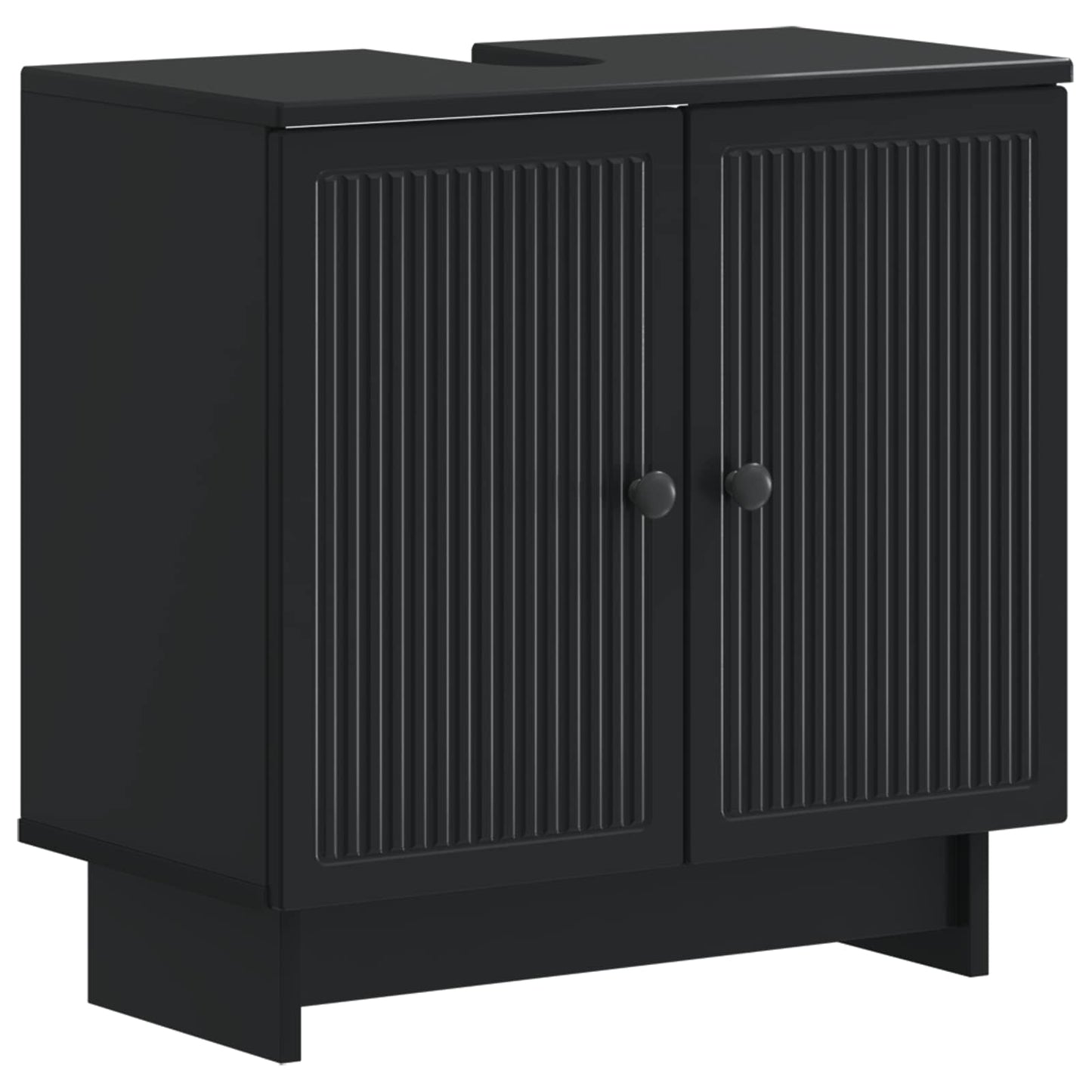 vidaXL 3 Piece Bathroom Cabinet Set EDE Black Engineered Wood 4