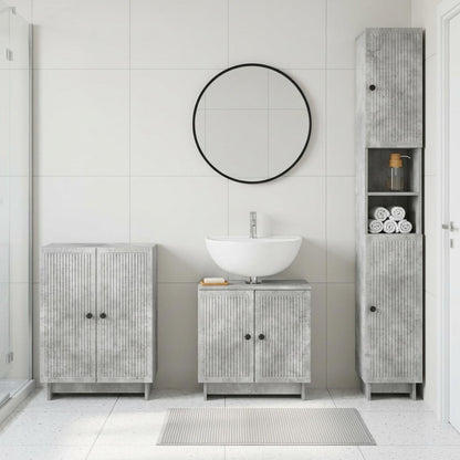 vidaXL 3 Piece Bathroom Cabinet Set DELFT Concrete Grey