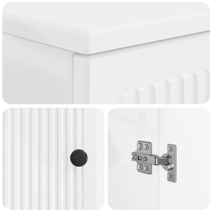 vidaXL 3 Piece Bathroom Cabinet Set EDE High Gloss White 6