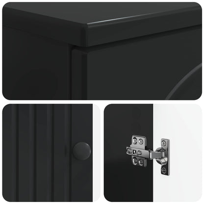vidaXL 3 Piece Bathroom Cabinet Set ALKMAAR Black Engineered Wood 6