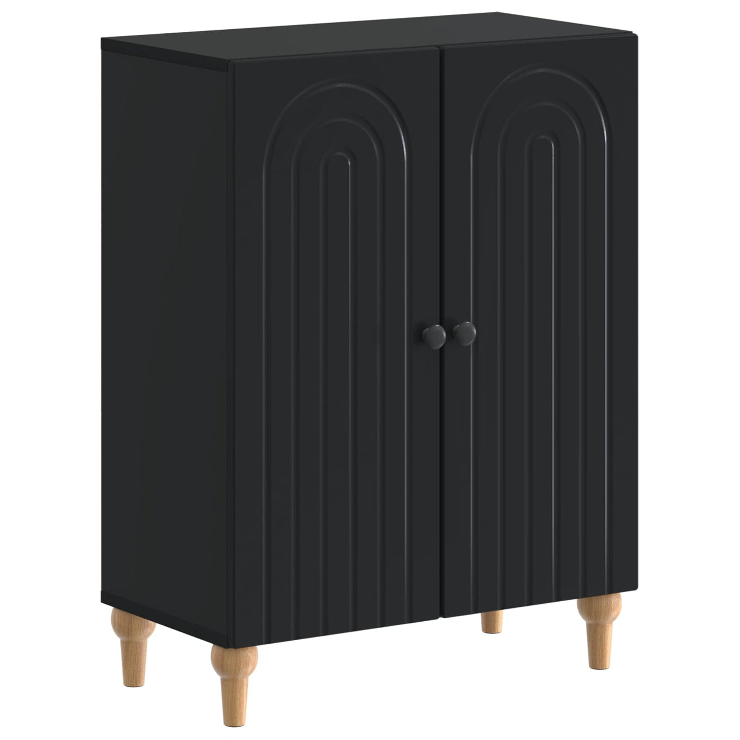 vidaXL 3 Piece Bathroom Cabinet Set ALKMAAR Black Engineered Wood 2