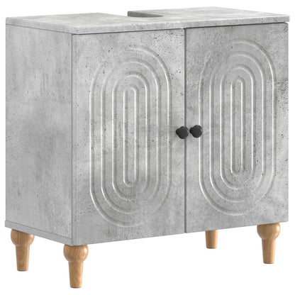 vidaXL 3 Piece Bathroom Cabinet Set ALKMAAR Concrete Grey 4