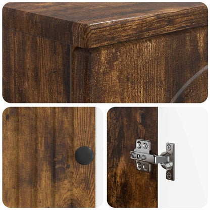 vidaXL 3 Piece Bathroom Cabinet Set ALKMAAR Smoked Oak Engineered Wood 6