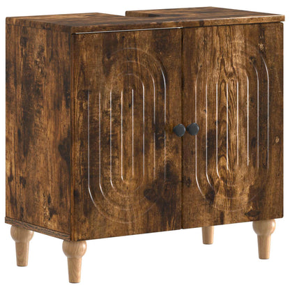 vidaXL 3 Piece Bathroom Cabinet Set ALKMAAR Smoked Oak Engineered Wood 3