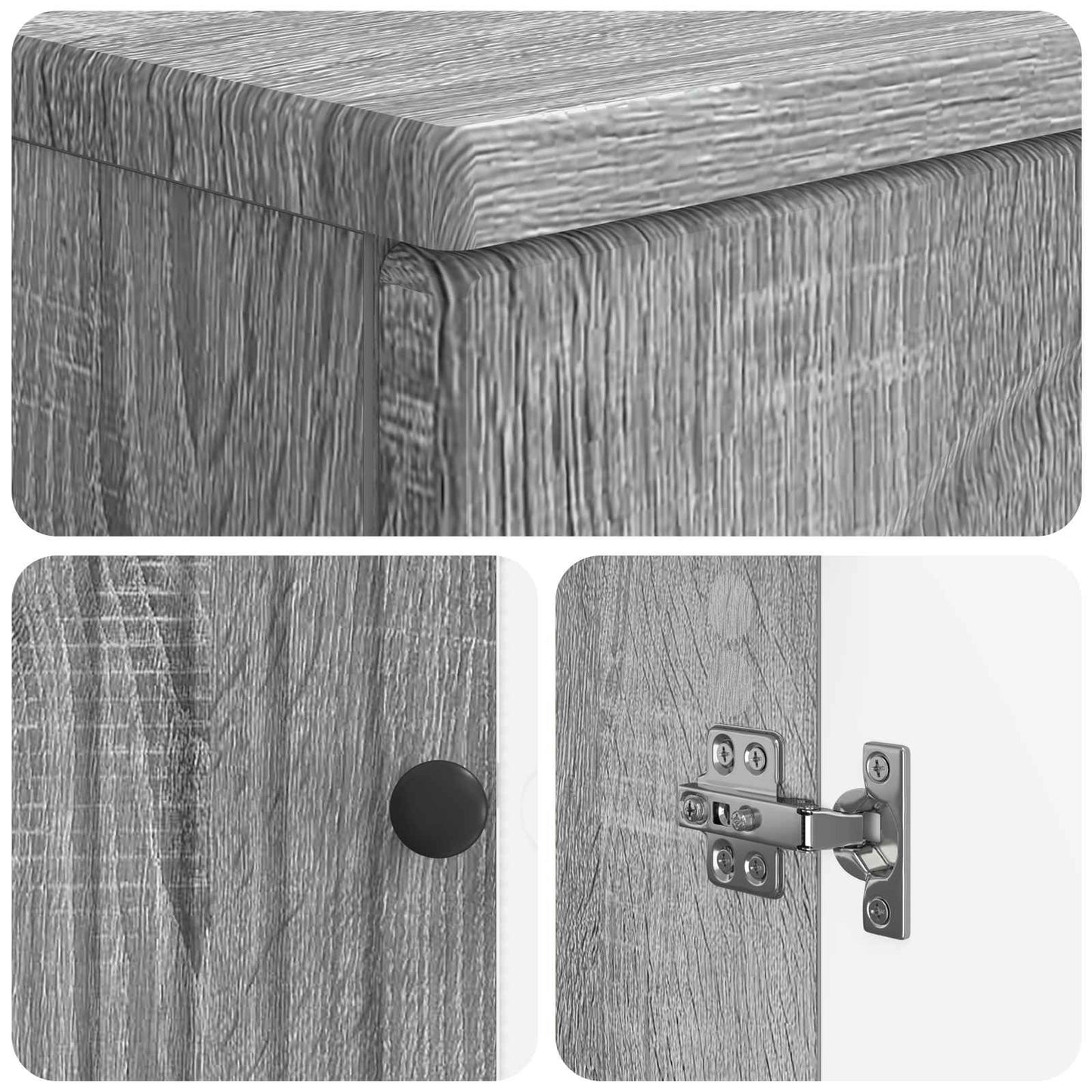 vidaXL 3 Piece Bathroom Cabinet Set ALKMAAR Grey Sonoma 6