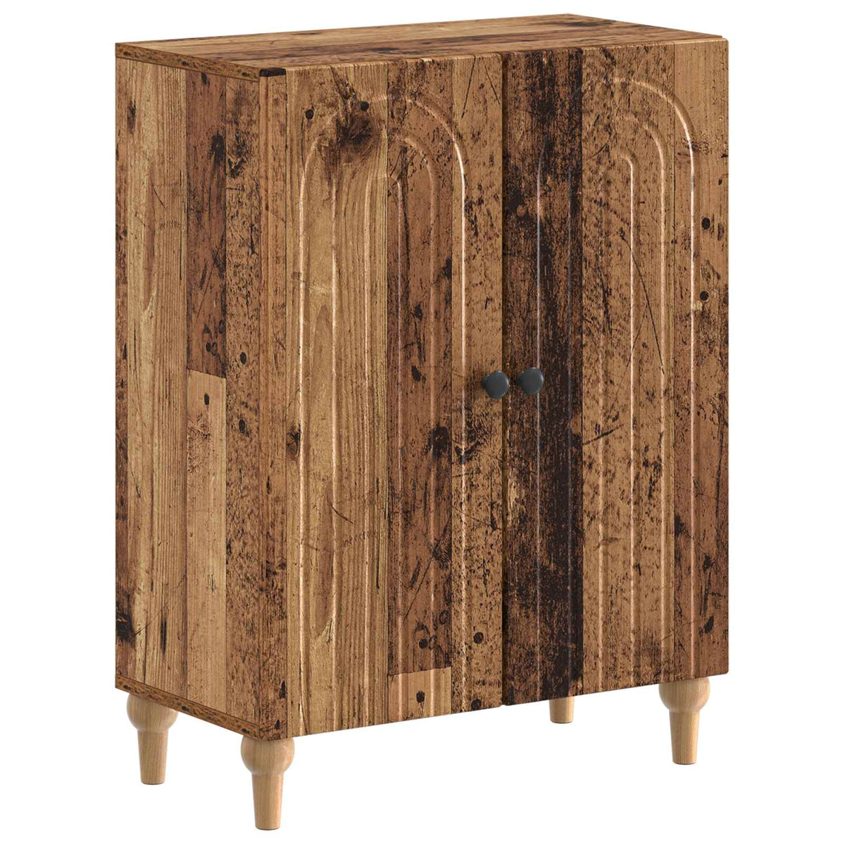 3 Piece Bathroom Cabinet Set EDE Engineered Wood Old Wood Round stripes
