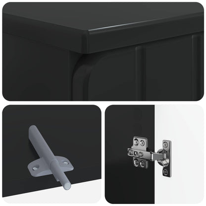 vidaXL 3 Piece Bathroom Cabinet Set ZWOLLE Black Engineered Wood 6