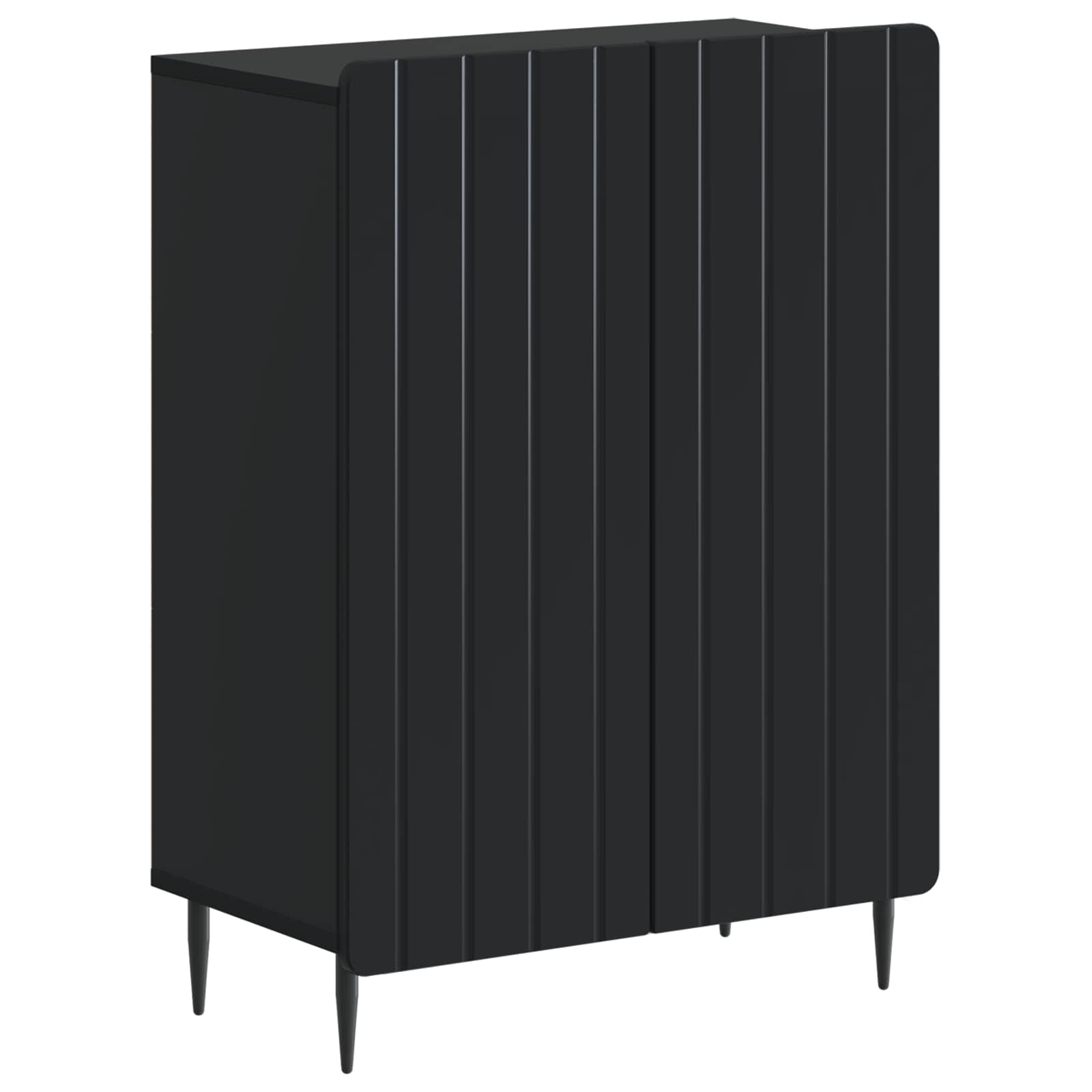 vidaXL 3 Piece Bathroom Cabinet Set ZWOLLE Black Engineered Wood 2