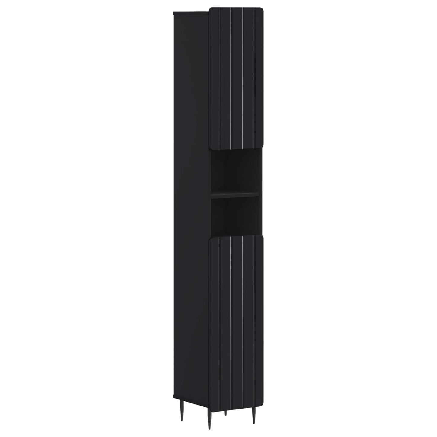 vidaXL 3 Piece Bathroom Cabinet Set ZWOLLE Black Engineered Wood 4