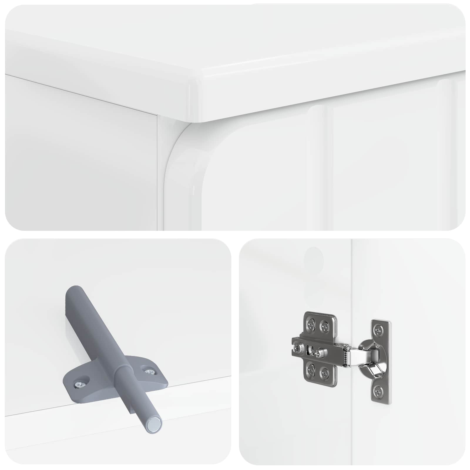 vidaXL 3 Piece Bathroom Cabinet Set ZWOLLE High Gloss White 6