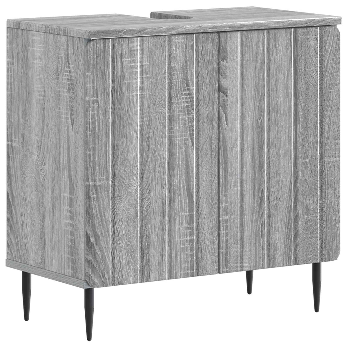 vidaXL 3 Piece Bathroom Cabinet Set ZWOLLE Grey Sonoma Engineered Wood 4