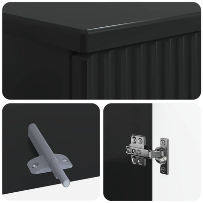 vidaXL 3 Piece Bathroom Cabinet Set ARNHEM Black Engineered Wood 6