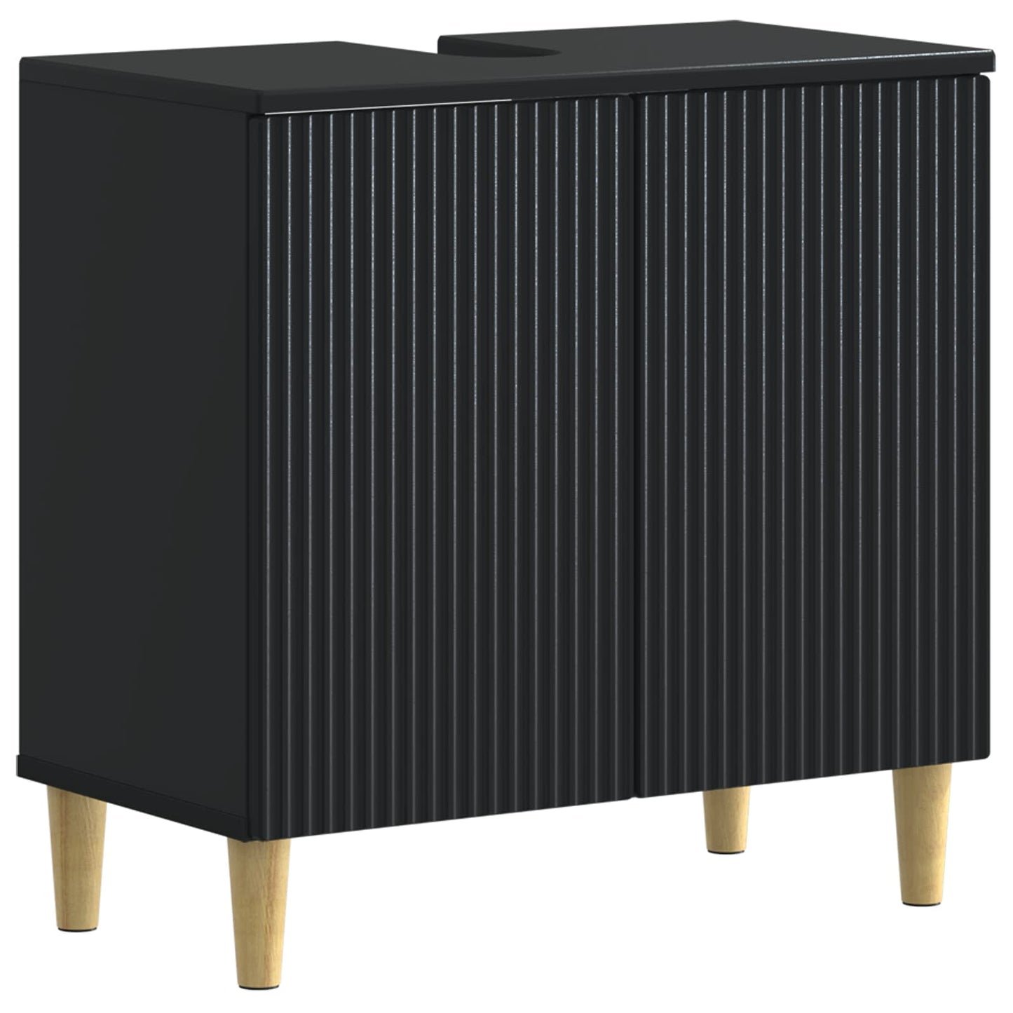 vidaXL 3 Piece Bathroom Cabinet Set ARNHEM Black Engineered Wood 3