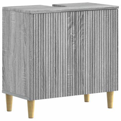 vidaXL 3 Piece Bathroom Cabinet Set ARNHEM Grey Sonoma Engineered Wood 4