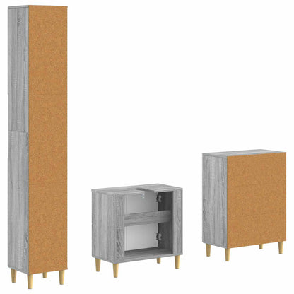 vidaXL 3 Piece Bathroom Cabinet Set ARNHEM Grey Sonoma Engineered Wood 6