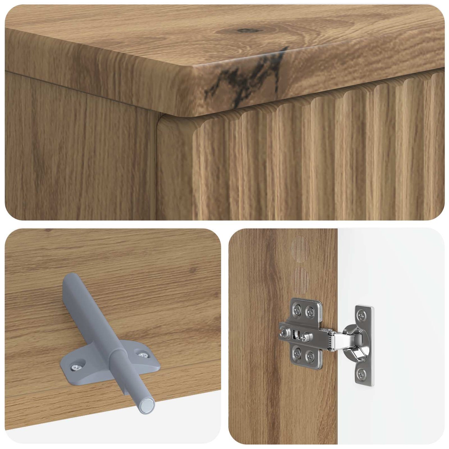 vidaXL 3 Piece Bathroom Cabinet Set ARNHEM Artisan Oak Engineered Wood 6