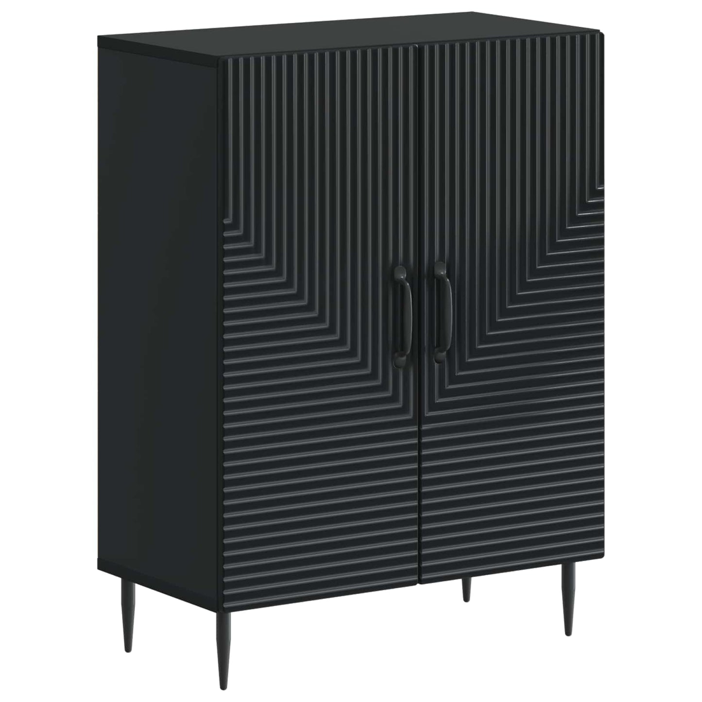 vidaXL 3 Piece Bathroom Cabinet Set HAARLEM Black Engineered Wood 2