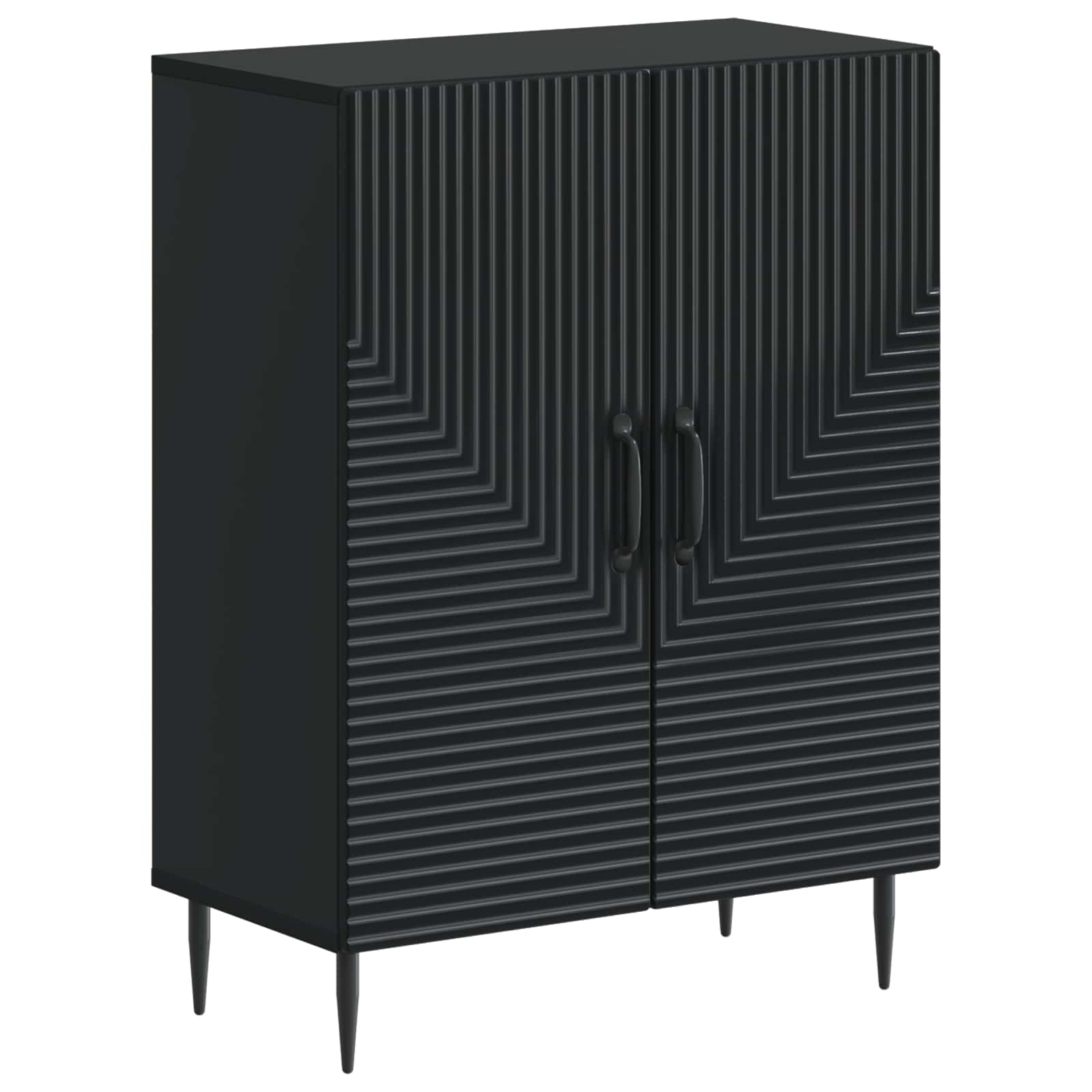 vidaXL 3 Piece Bathroom Cabinet Set HAARLEM Black Engineered Wood 2