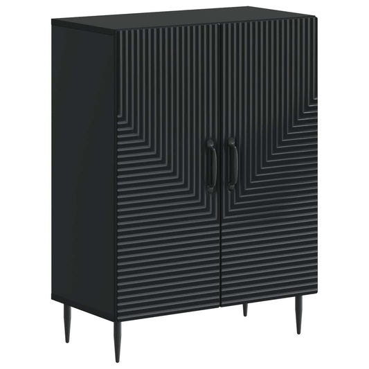 vidaXL 3 Piece Bathroom Cabinet Set HAARLEM Black Engineered Wood 2