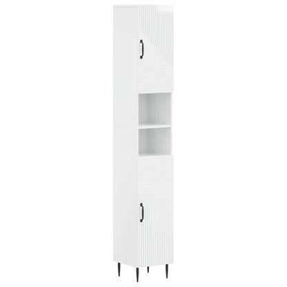 vidaXL 3 Piece Bathroom Cabinet Set HAARLEM High Gloss White 4
