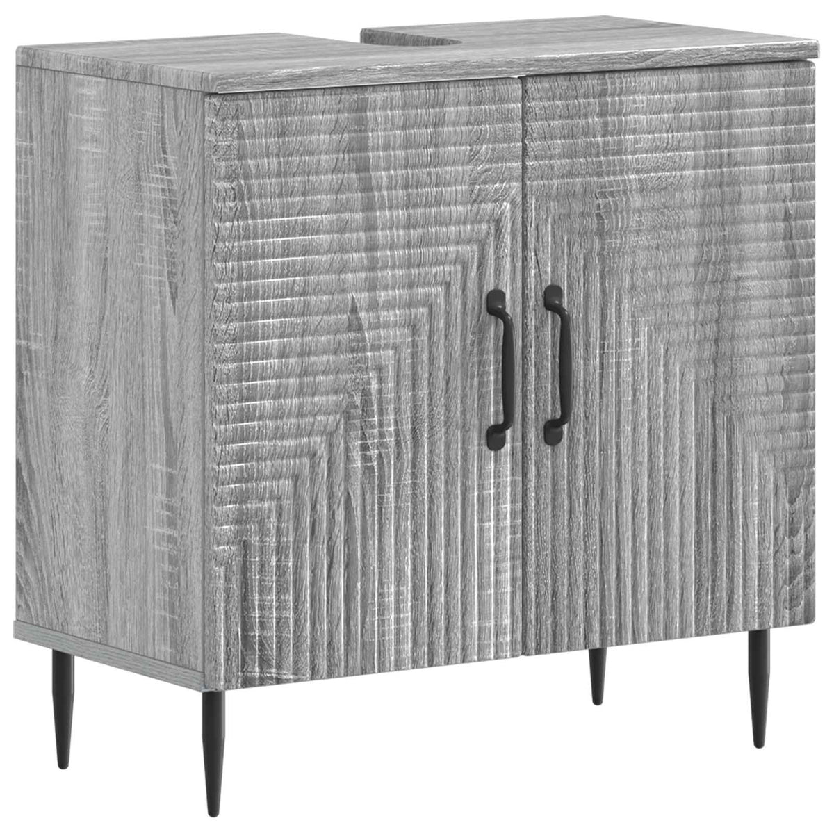 vidaXL 3 Piece Bathroom Cabinet Set HAARLEM Grey Sonoma 4