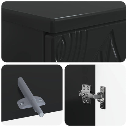 vidaXL 3 Piece Bathroom Cabinet Set DELFT Black Engineered Wood 6
